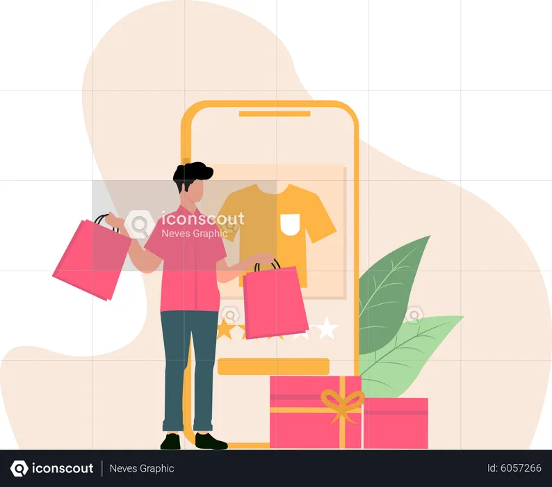 Shopping Online  Illustration