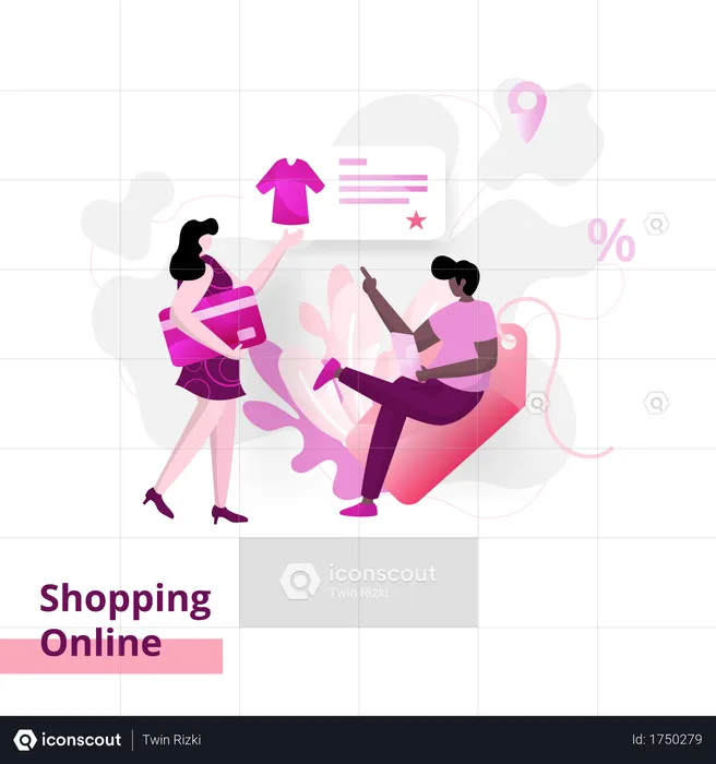 Shopping Online  Illustration