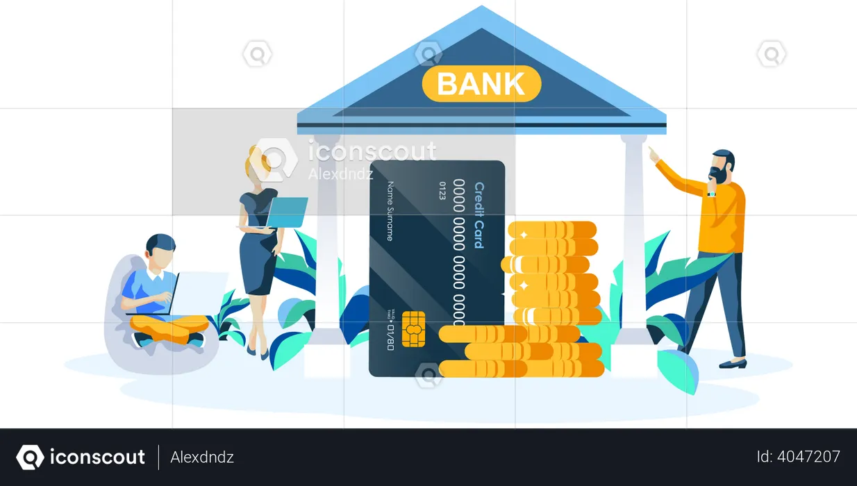 Shopping payment using credit card  Illustration