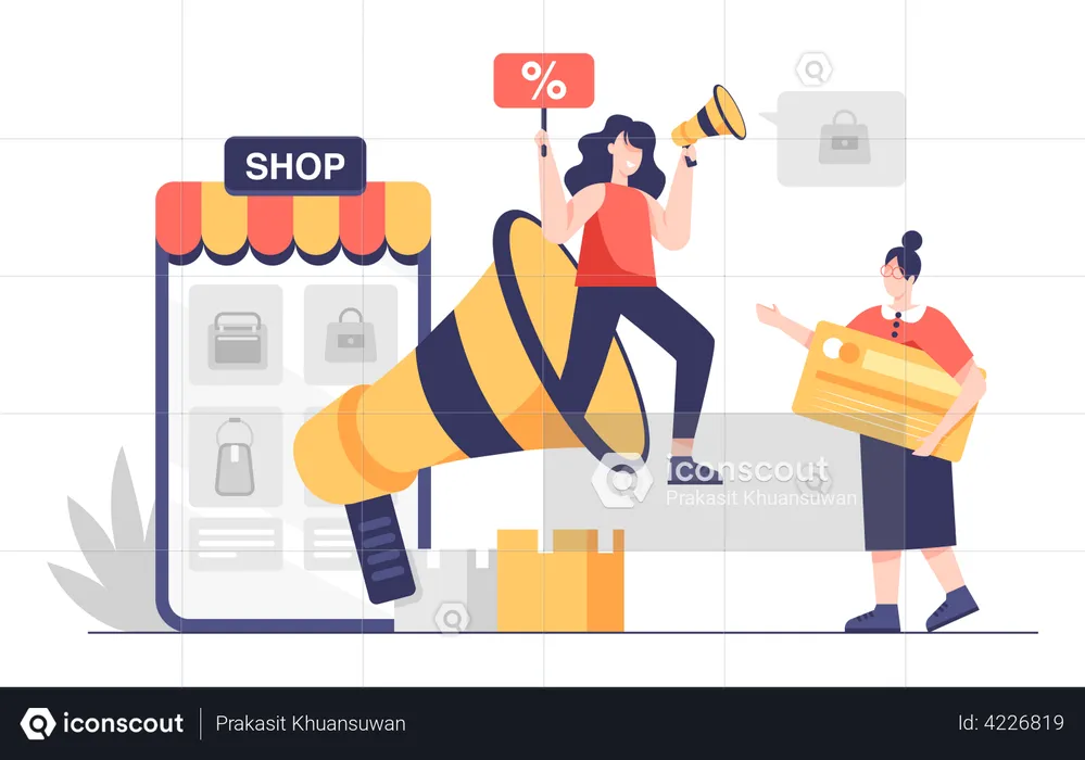 Shopping sale Marketing  Illustration