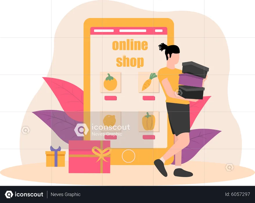 Shopping Service  Illustration