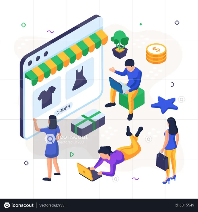 Shopping Website  Illustration