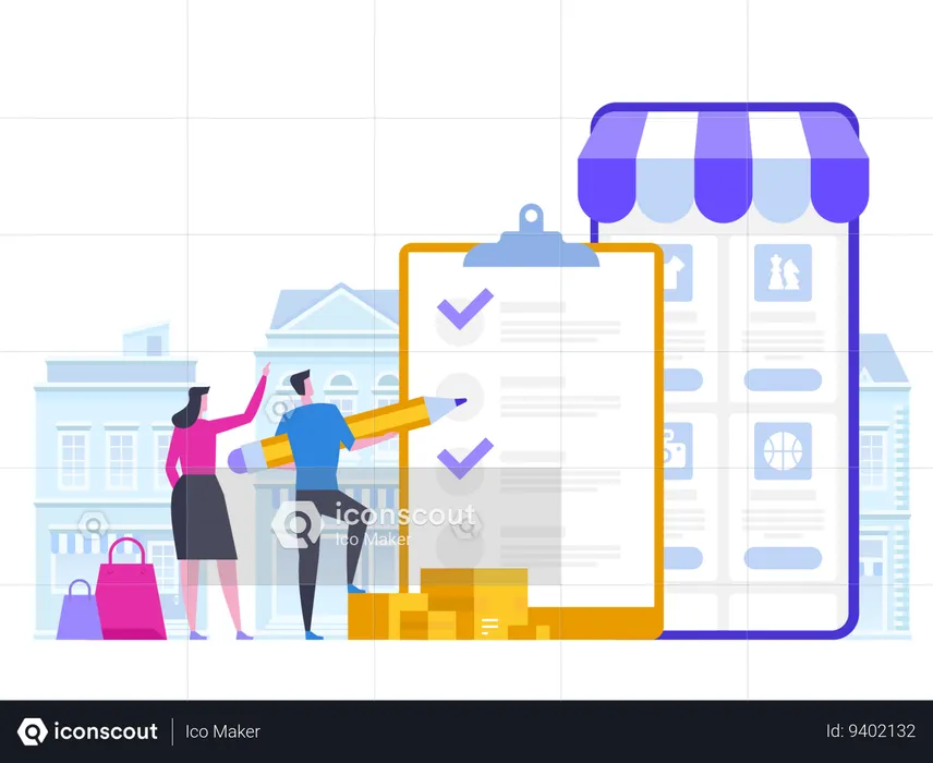 Shopping Wishlist App  Illustration