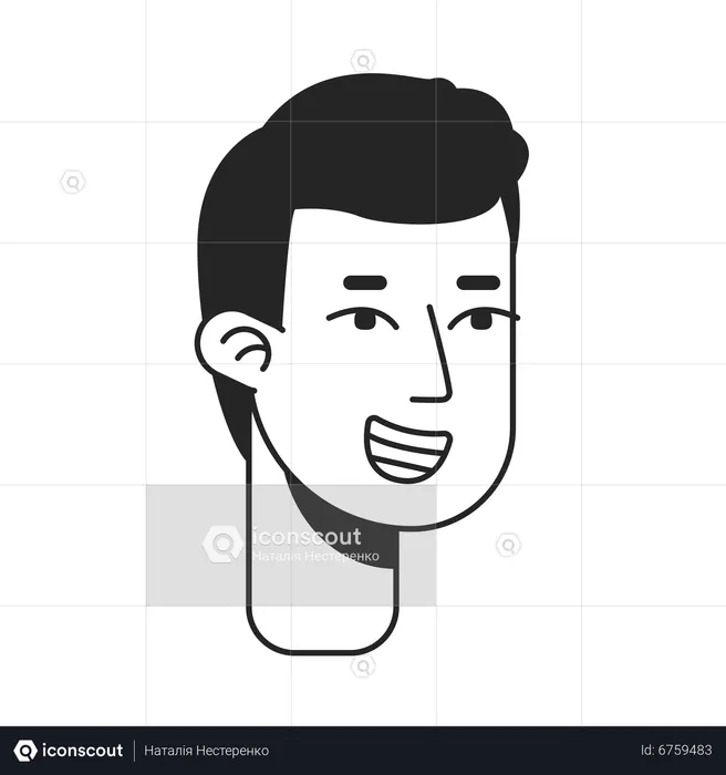 Short haired guy grinning  Illustration