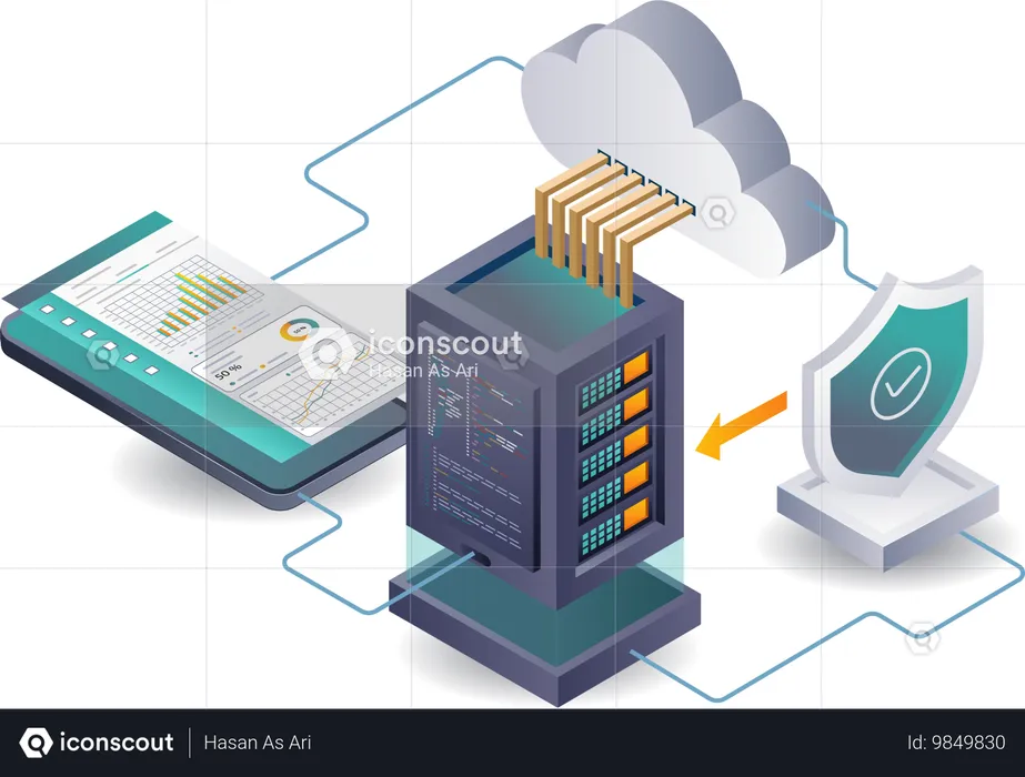 Sicherheitsbewertungssystem für Big Data-Server  Illustration