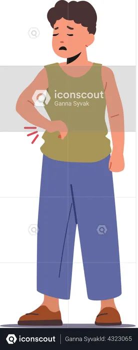 Sick Kid Suffer of Ache or Pain in Arm  Illustration