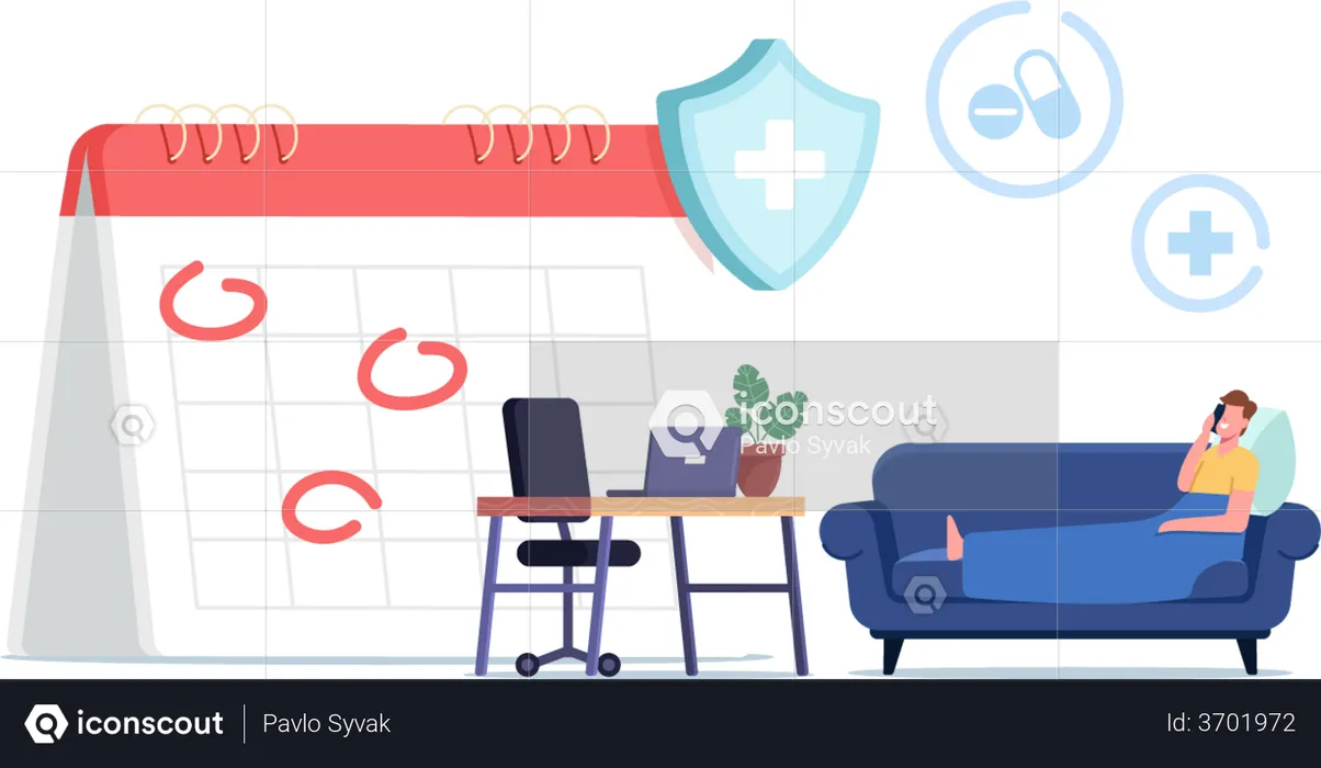 Sick Leave  Illustration