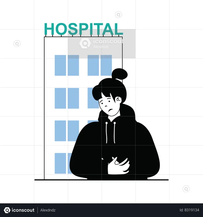 Sick patient going to hospital  Illustration
