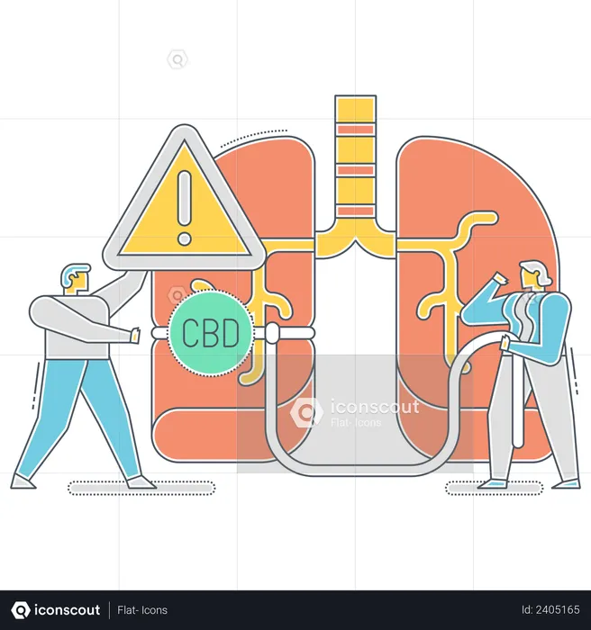 Side effects on lungs due to CBD oil  Illustration