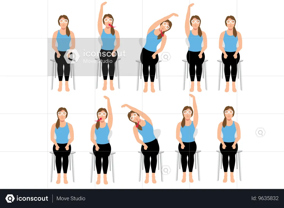 Side to side breathing  Illustration