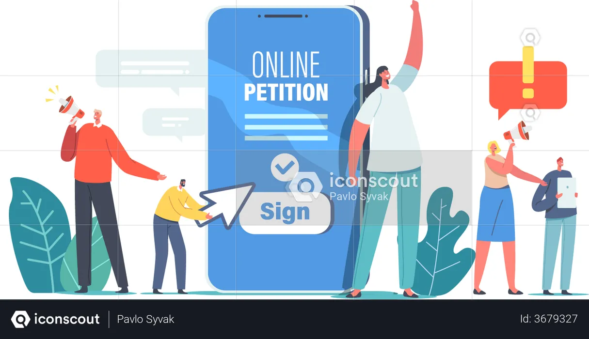 Sign Online Petition  Illustration