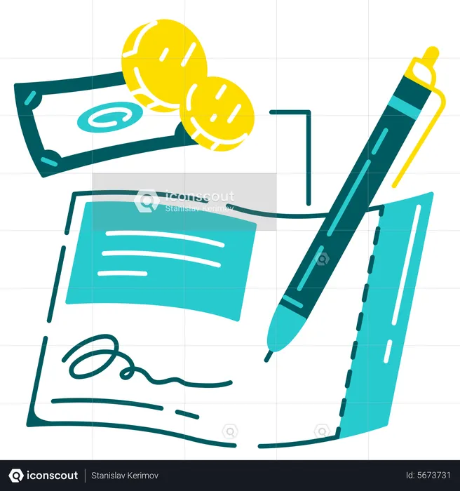 Sign Sales Contract  Illustration