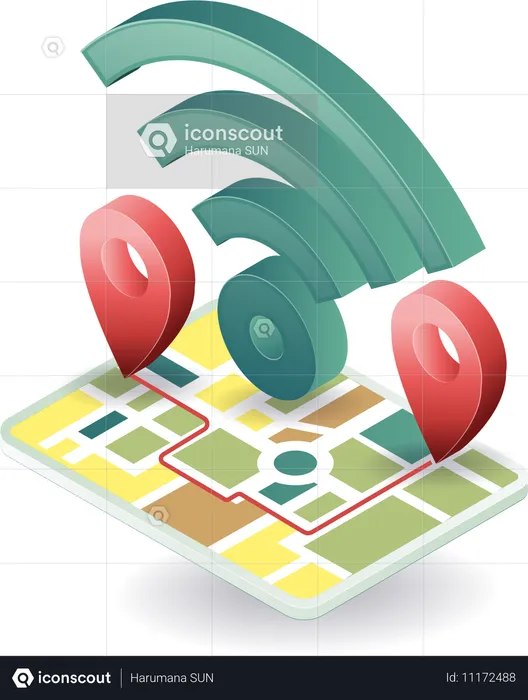 Signal for locatimap application  Illustration