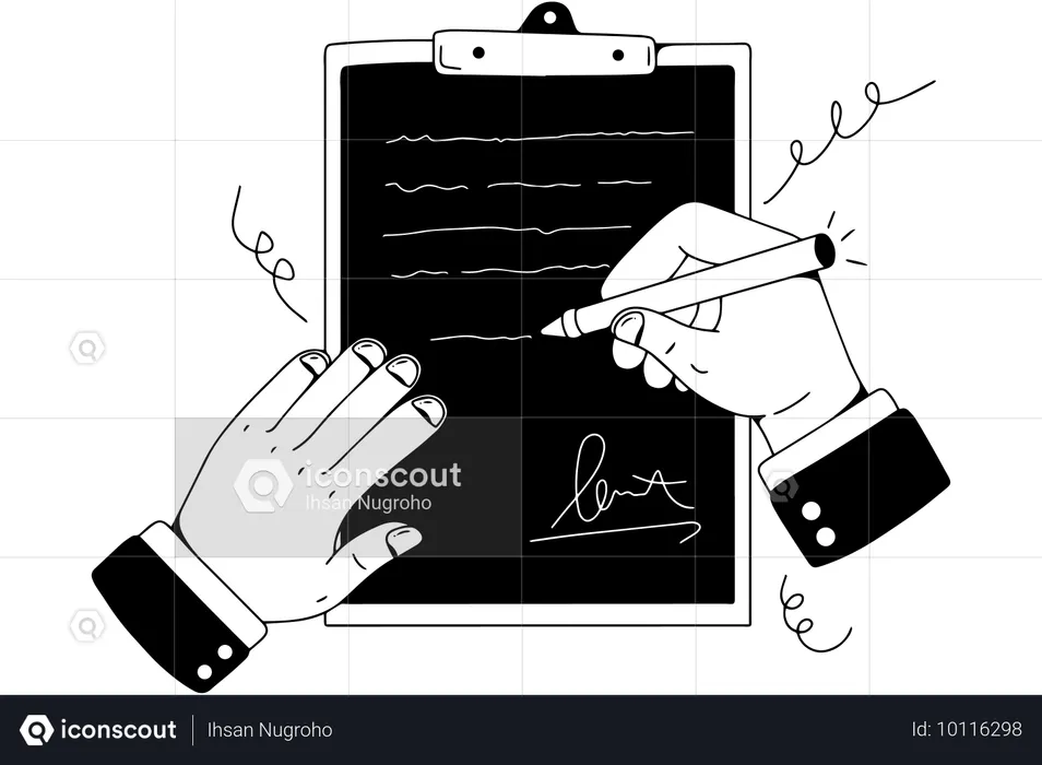 Signature du contrat de travail  Illustration