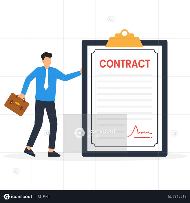 Signing contract  Illustration