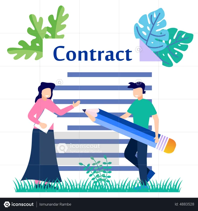 Signing On Business Contract  Illustration