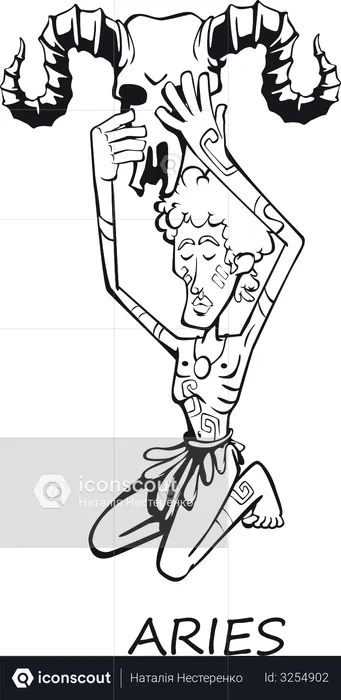 Signo do Zodíaco de Áries  Ilustração