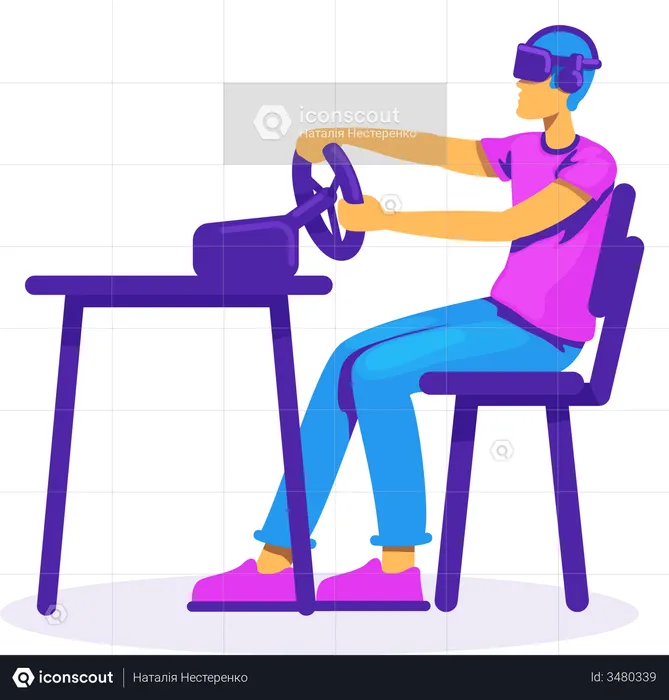 Simulateur de course à domicile  Illustration