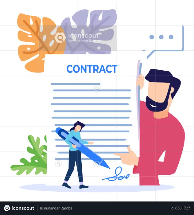 Singing Business Contract  Illustration