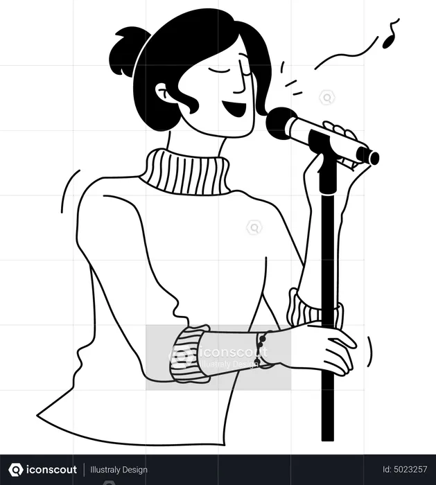 Singing Woman  Illustration