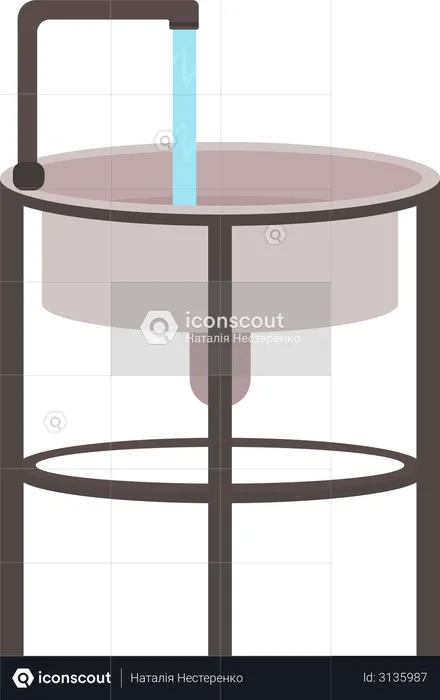 Sink with running water  Illustration