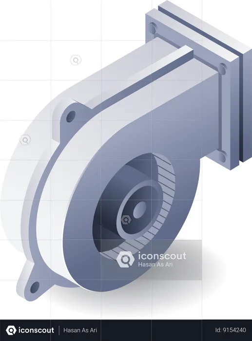 Sistema HVAC de filtro de soprador de ar industrial  Ilustração