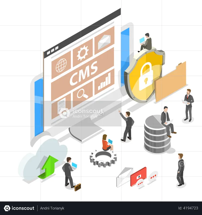 Sistema de gerenciamento de conteúdo  Ilustração