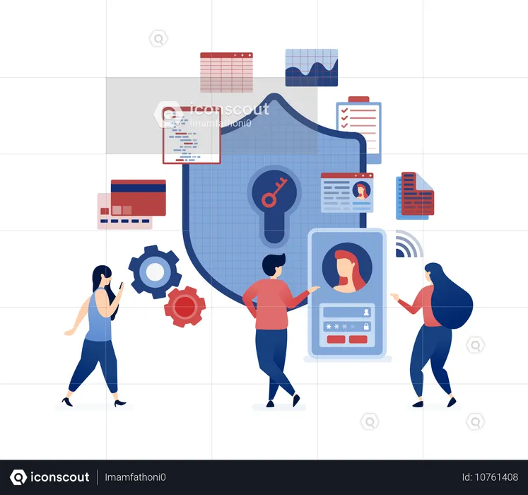 Sistema de reconocimiento facial para la seguridad de los datos y la privacidad del usuario  Ilustración