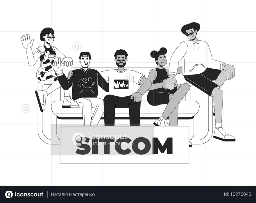 Série de tv sitcom  Ilustração