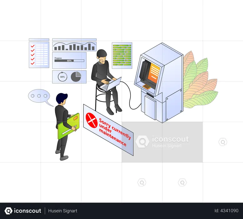 Site de la banque en maintenance  Illustration