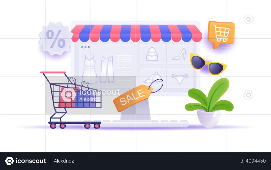 Site de compras  Ilustração