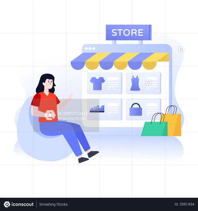 Site de compras on-line  Ilustração