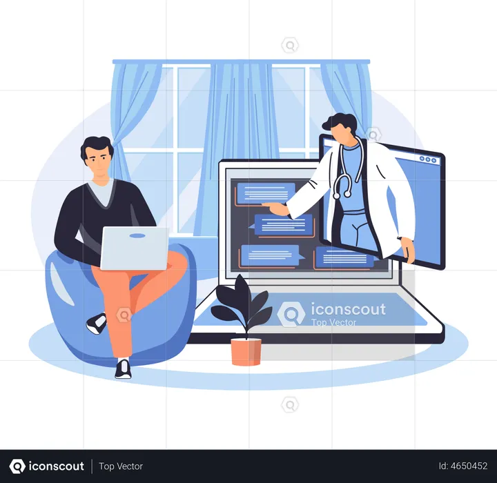 Site de consulta médica online  Ilustração