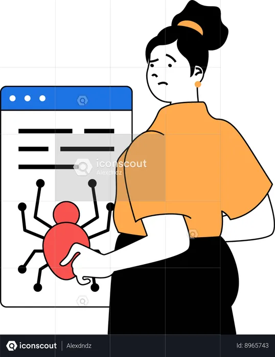 Attaque de malware sur un site Web  Illustration