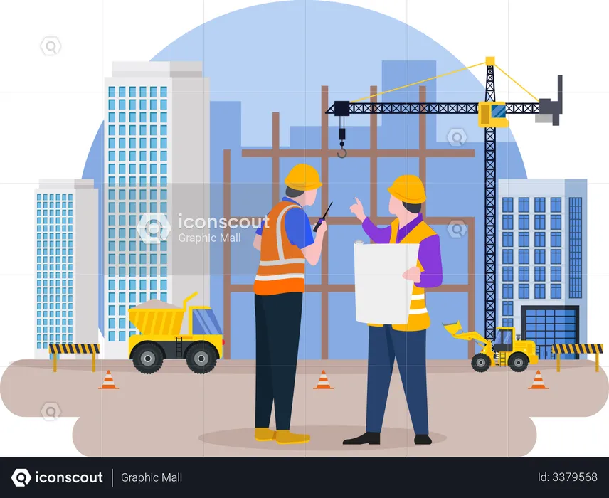 Site-Manager führt Diskussion durch  Illustration