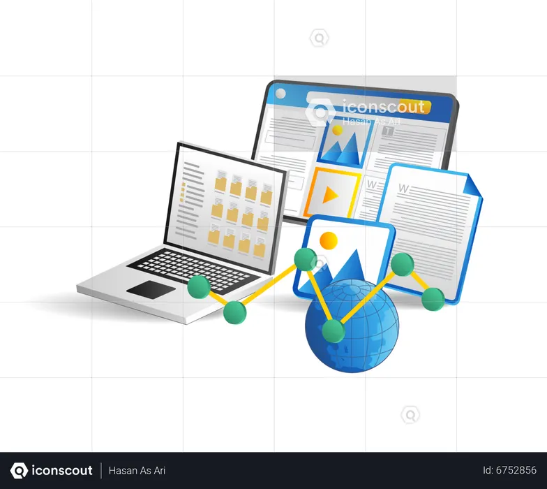 Datos de información de Internet del sitio web.  Ilustración