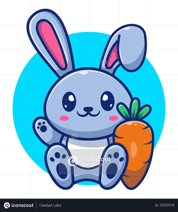 Sitting cute rabbit  Illustration