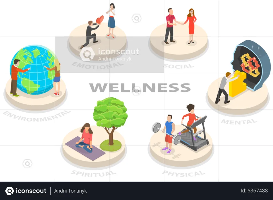 Six Dimensions Of Wellness  Illustration