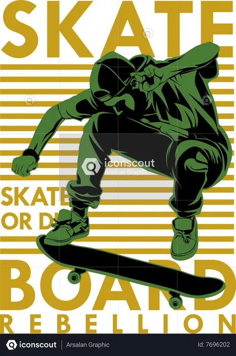 Skateboard Rebellion  Illustration