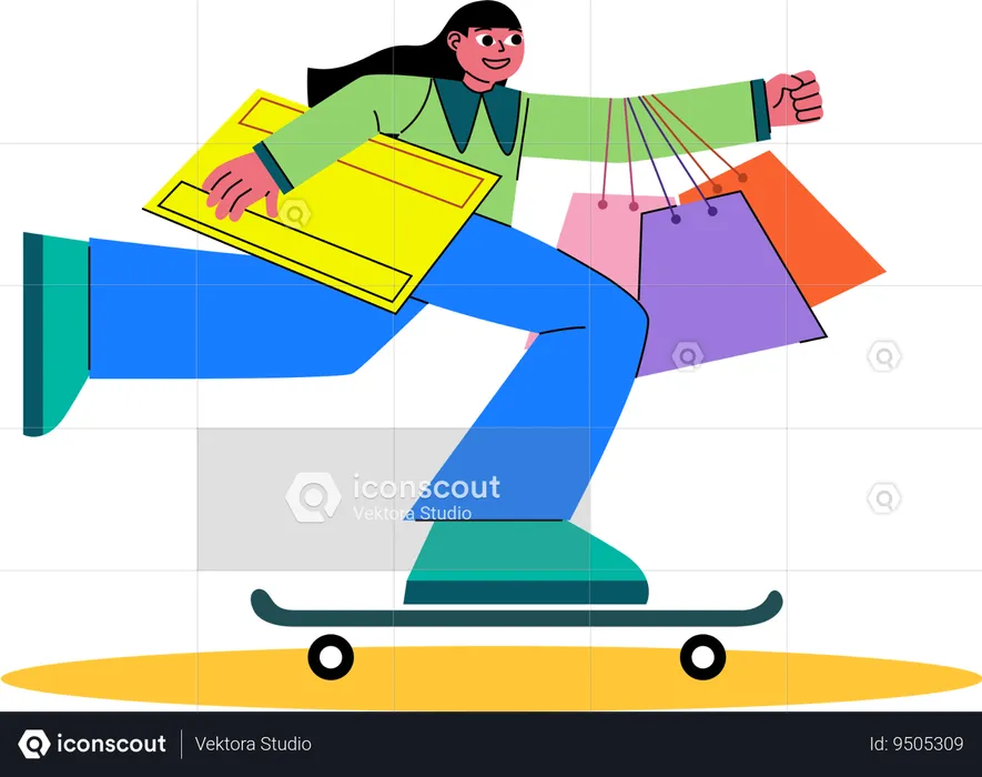 Skateboard Shopper  Illustration