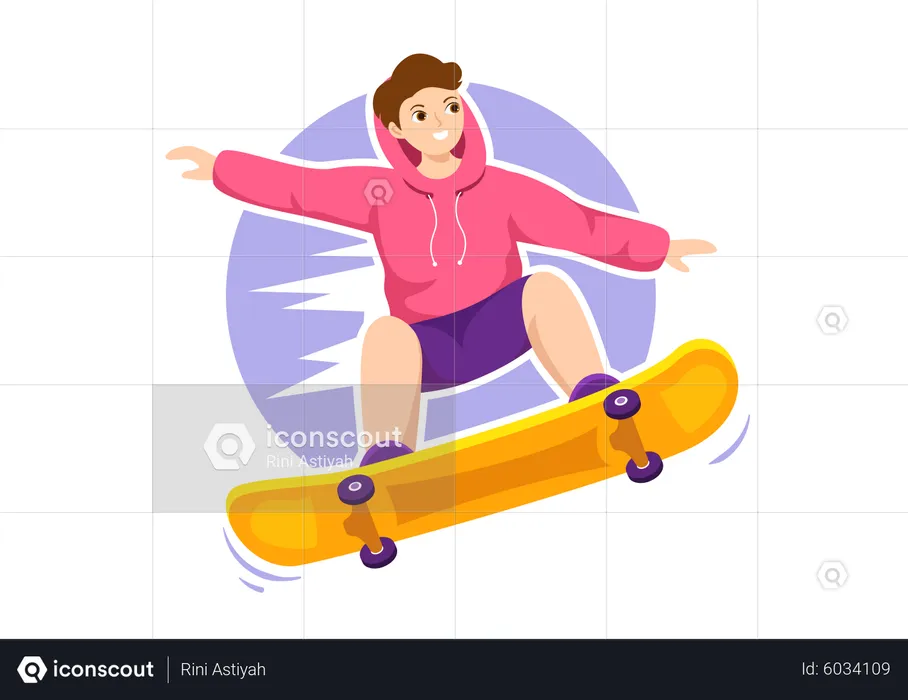 Skateboarding boy  Illustration