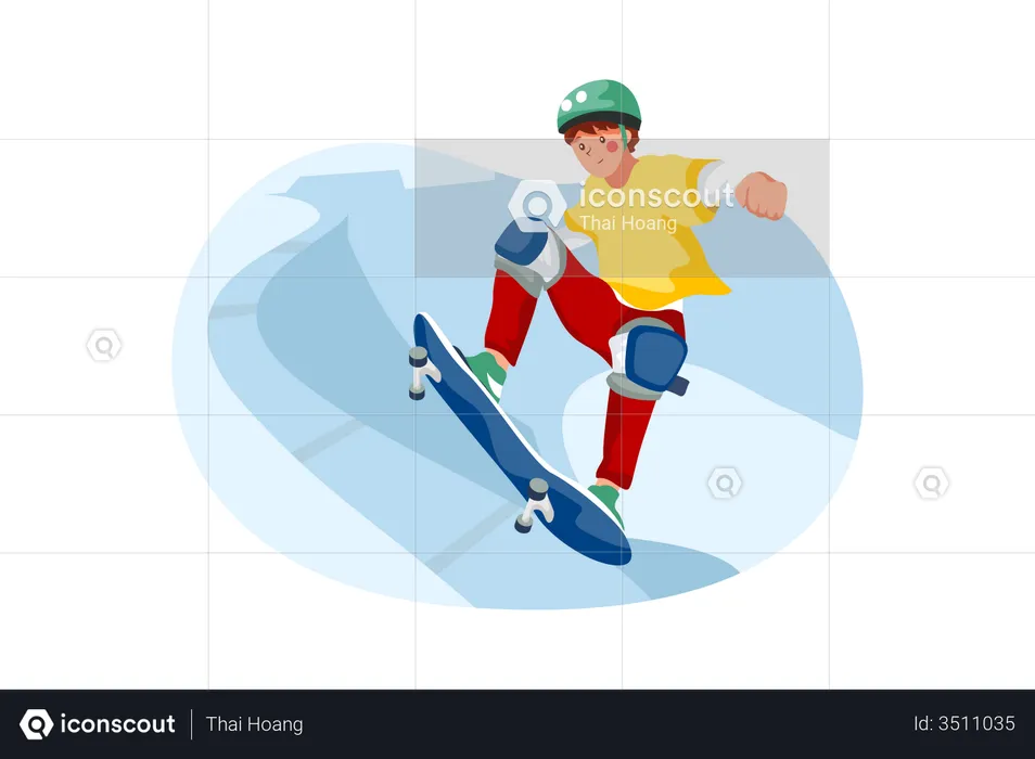 Skater doing skateboarding  Illustration