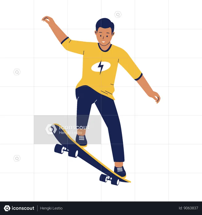 Homem andando de skate  Ilustração