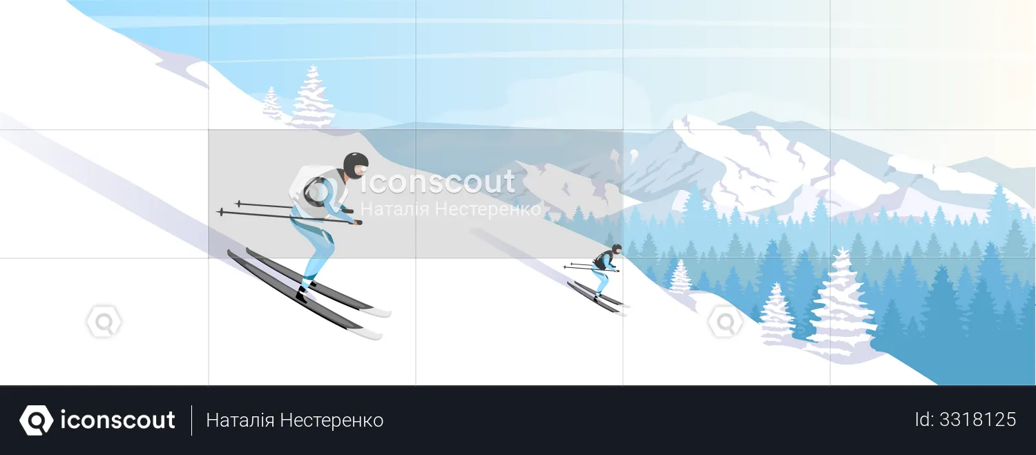 Ski resort holiday  Illustration