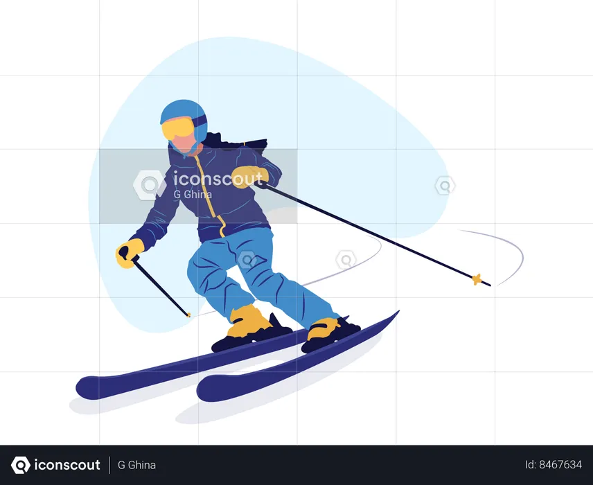 Skier sur glace  Illustration