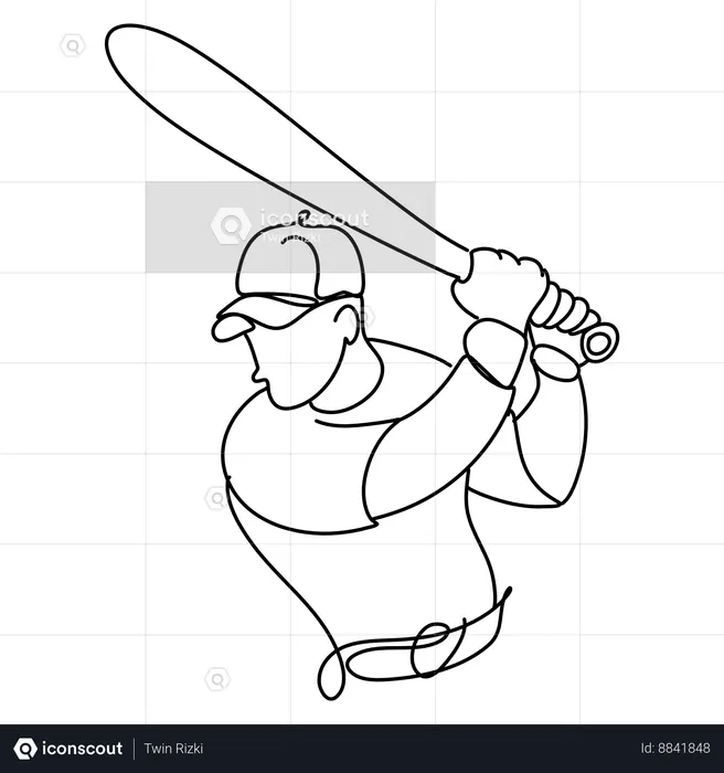 Skilled Baseball Player  Illustration