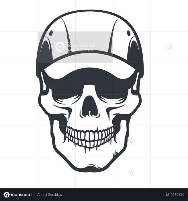 Skull mechanic in cap  Illustration