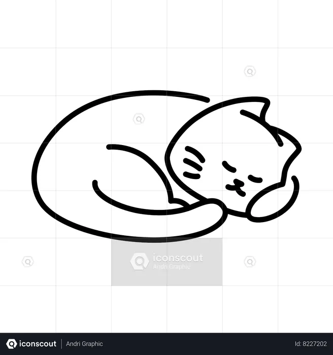 Sleeping cat  Illustration