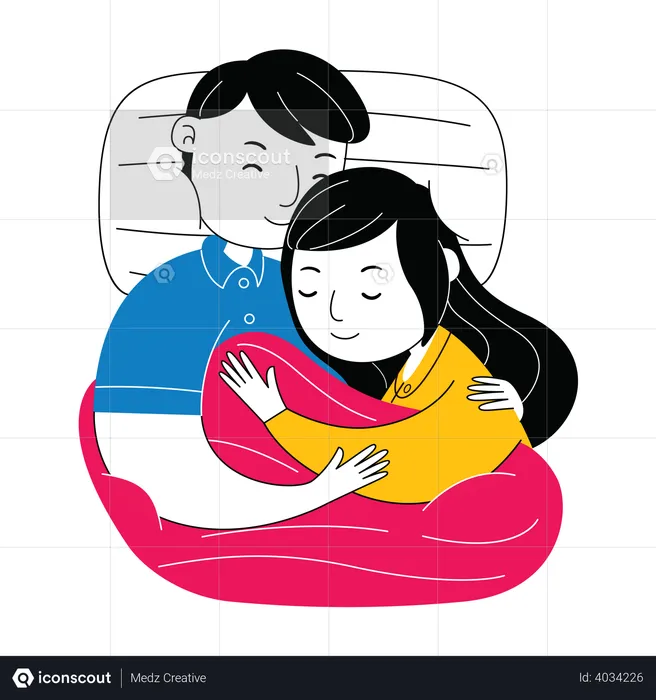 Sleeping couple  Illustration