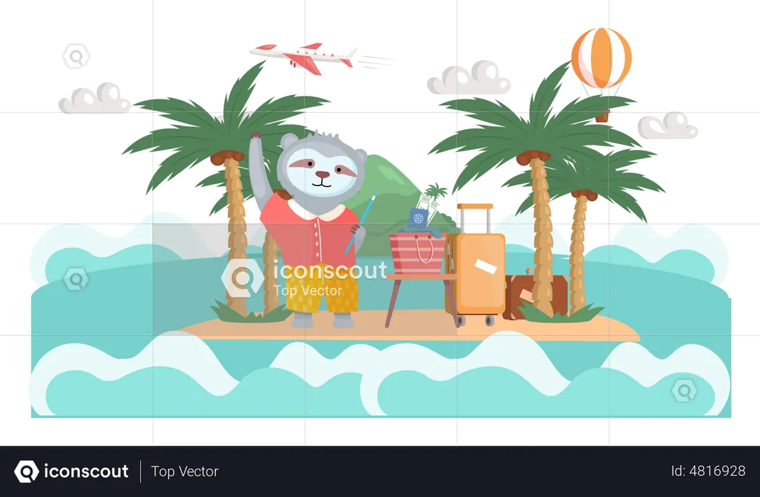 Sloth at jeju island  Illustration